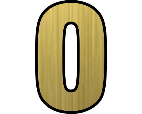 Număr casă „0” pentru poartă/ușă, material plastic ABS auriu-0