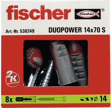Dibluri plastic cu șurub Fischer DuoPower 14x70 mm, 8 bucăți-thumb-2