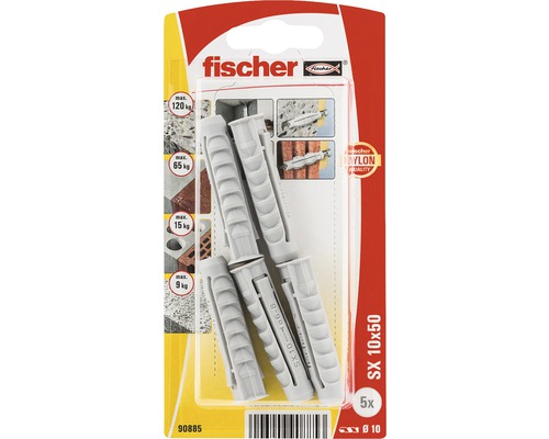 Dibluri plastic fără șurub Fischer SX 10x50 mm, 5 bucăți
