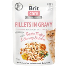 Hrană umedă pentru pisici Brit Care plic file de curcan și somon în sos 85 g-thumb-0