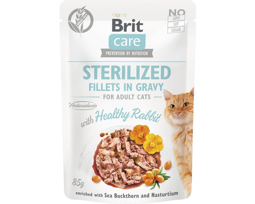 Hrană umedă pentru pisici Brit Care Sterilized Adult file iepure 85 g