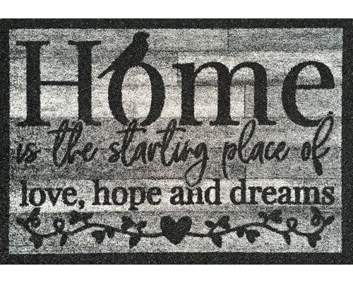 Covoraș intrare Home Love Hope Dreams gri 50x70 cm-0