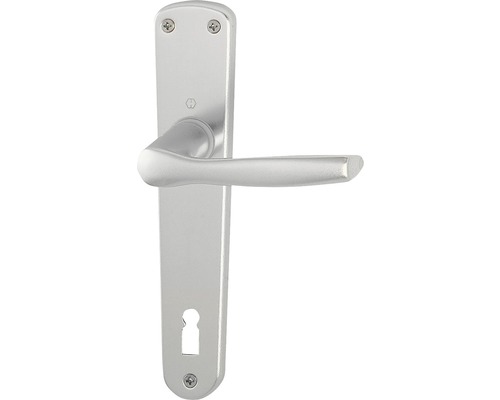 Mânere cu șild ușă interior Hoppe Milano 90/206 mm, pentru cheie BB, argintiu