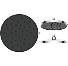 Avital Pară de duș fixă, Ø 23 cm, 3 funcții, buton reglare, crom/negru-thumb-4