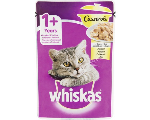 Hrană umedă pentru pisici Whiskas Casserole Adult cu pui, 85 g-0