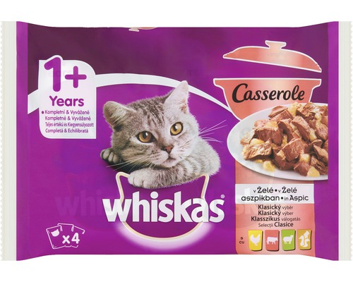 Hrană umedă pentru pisici Whiskas Casserole Selecții clasice 4x85 g