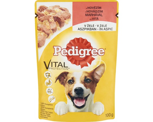 Hrană umedă pentru câini Pedigree Adult cu vită în aspic 100 g