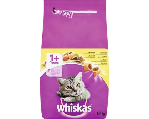 Hrană uscată pentru pisici Whiskas uscat pui, 1,4 kg