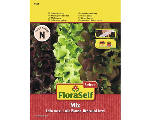 FloraSelf bandă cu semințe de salată mix Lollo Bionda