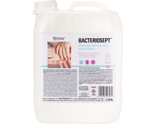 Soluție antiseptică pentru mâini Klintensiv Bacteriosept 5L