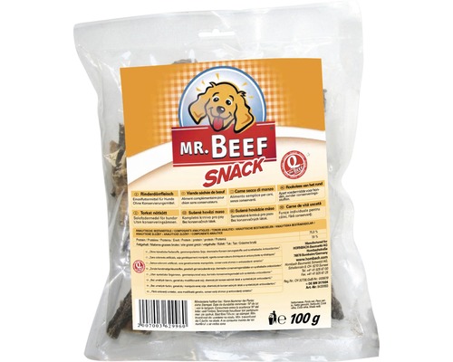 Snack pentru câini MR. BEEF carne uscată 100 g