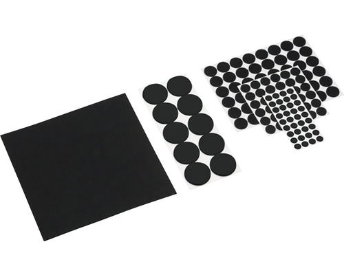 Set protecții autoadezive pentru mobilier Meister, pâslă + plastic negru, 131 piese