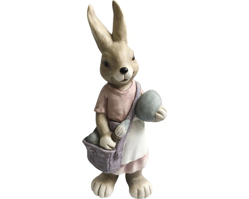 Figurină decorativă iepure fetiță cu ou de Paște 19x14x46 cm