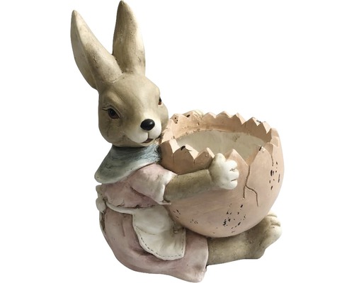 Figurină decorativă iepure fetiță cu ou de Paște 29x22,5x37 cm-0