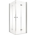 Cabină de duș pătrată Schulte Garant, 80x80x200 cm, uși pliabile, sticlă securizată transparentă, profil alunatur