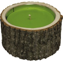 Lumânare în suport din lemn Ø 21 cm H 10 cm verde durata de ardere 4,5 h-thumb-0