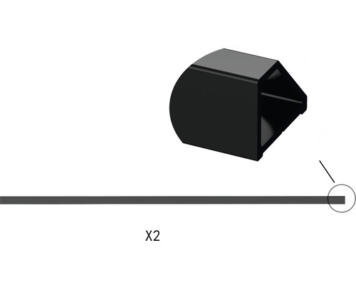 Profil impermeabil drept negru-0