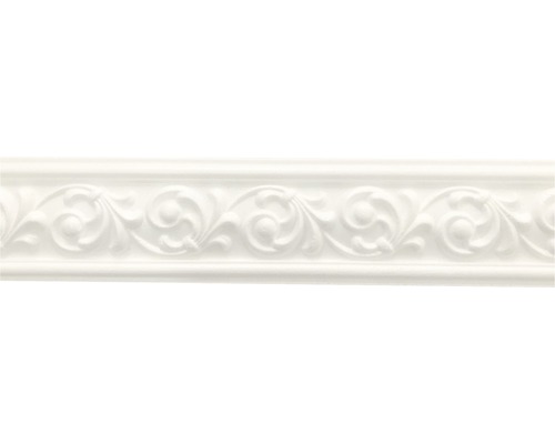 Baghetă decorativă polistiren expandat, albă, 200x8,5x1,4 cm