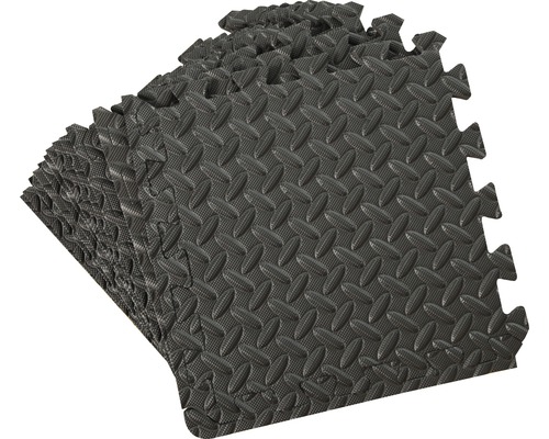 Covor protecție pardoseală antiderapant, tip puzzle, negru, 32x32 cm, set 12 buc.-0