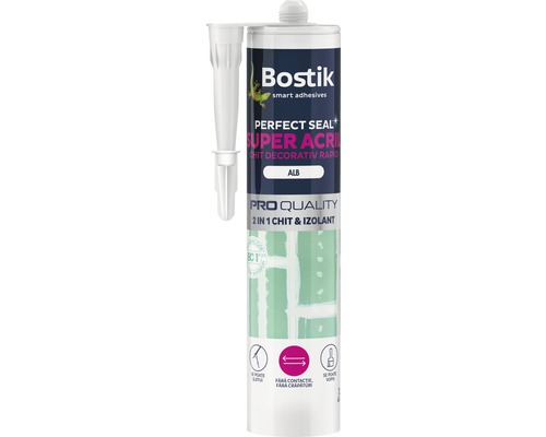 Chit izolant Bostik Super Acril 280 ml alb pentru crăpăturile și rosturilor din perete și tavan-0