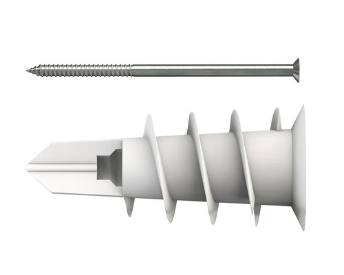 Dibluri plastic autoforante cu șurub Tox Spiral 4,5x45 mm, pachet 4 bucăți, pentru gipscarton