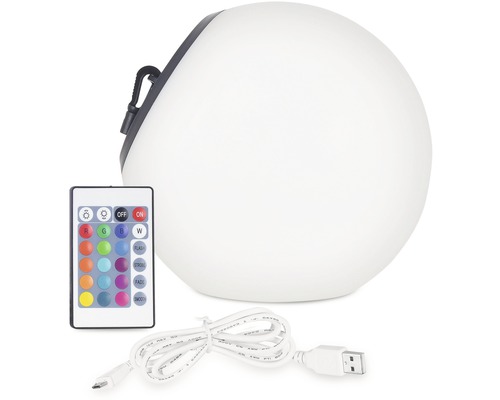 Glob luminos solar cu LED integrat Top Light Ball Ø20 cm, telecomandă & USB, lumină RGB, pentru exterior IP44