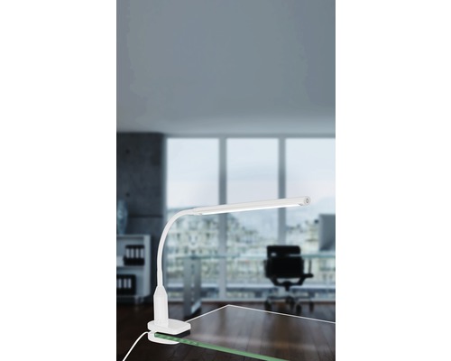 Lampă de birou cu LED integrat Laroa 4,5W 550 lumeni, albă, cu clemă de fixare