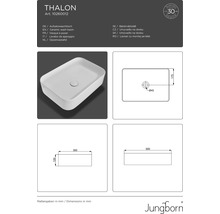 Jungborn Lavoar pe blat THALON 50 cm alb-thumb-6