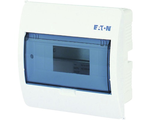 Tablou distribuție electrică Eaton Eco 8 module IP40, montaj îngropat, plastic alb-0