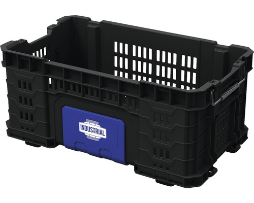 Ladă plastic perforată Industrial 564x320x250 mm neagră, cu mânere Ladă plastic perforată Industrial 564x320x250 mm neagră, cu mânere