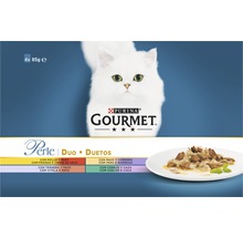Hrană umedă pentru pisici PURINA Gourmet Perle cu pui și vită/curcan și miel/vițel și rață/iepure și vânat în sos 4x85 g-thumb-1