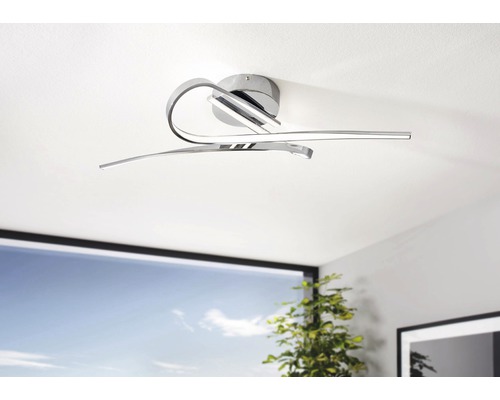 Plafonieră cu LED integrat Selvina 2x10W 1800 lumeni, alb/crom-0