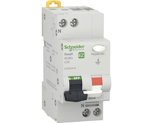 Întreruptor automat cu protecție diferențială Schneider Easy9 1P+N 16A 4,5kA/30mA, curbă C