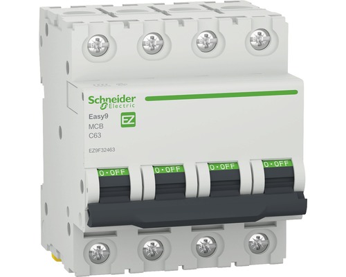 Disjunctor electric modular Schneider Easy9 4P 63A 4,5kA, curbă C