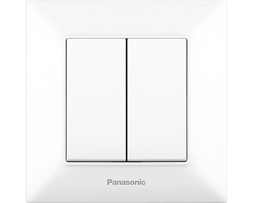 Întrerupător dublu Panasonic Arkedia Slim, alb, incl. ramă