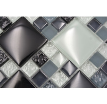 Mozaic sticlă XCM 8565 mix alb/gri/negru 30x30 cm-thumb-5