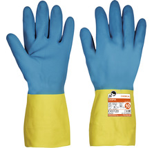 Mănuși de protecție Cerva Caspia din latex & neopren albastru/galben, mărimea 10-thumb-0