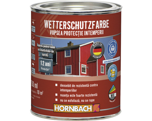 Vopsea de protecție a lemnului împotriva intemperiilor Wetterschutz albă 750 ml