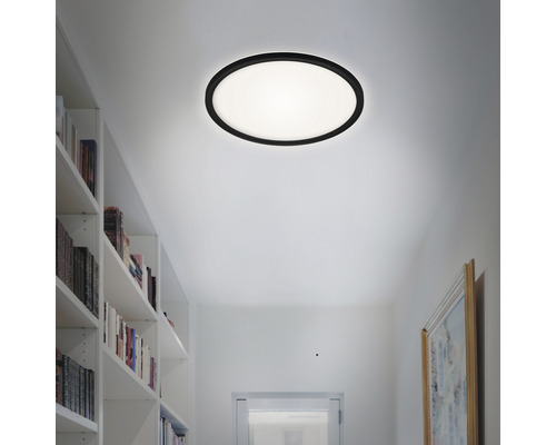 Plafonieră cu LED integrat Slim 18W 2400 lumeni Ø293 mm, negru