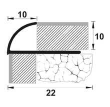 Bagheta din PVC pentru colț exterior, A=10mm, bej marmorat-thumb-1