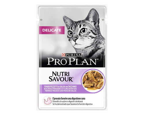 Hrană umedă pentru pisici PURINA Pro Plan Delicate cu curcan 85 g