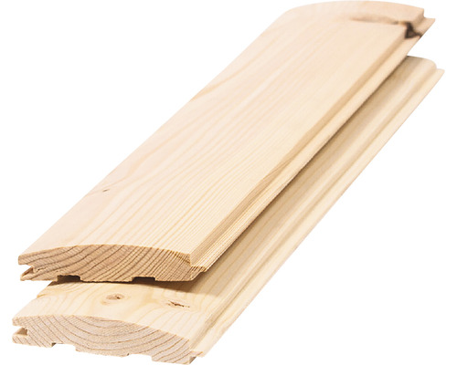 Lambriu lemn rășinos profil semirotund Blockhaus calitatea A/B 4000x96x18 mm