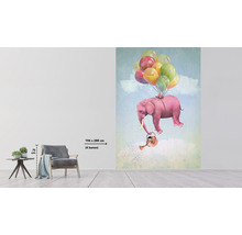 Fototapet vlies Special Decoration Elefant cu baloane 194x280 cm-thumb-2