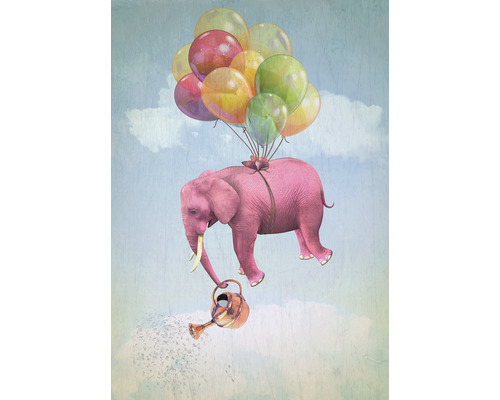 Fototapet vlies Special Decoration Elefant cu baloane 194x280 cm-0