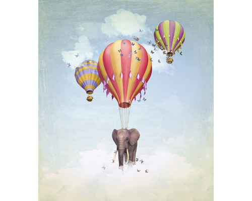 Fototapet vlies Special Decoration Elefant în zbor cu balonul 243x280 cm