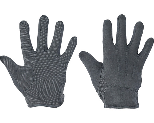 Mănuși de protecție Cerva Bustard tricotate din bumbac negru, puncte din PVC în palmă, mărimea 10-0