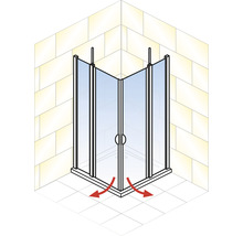 Cabină de duș pătrată Schulte Lugano 80x80x180 cm, sticlă securizată transparentă, profil alunatur-thumb-2