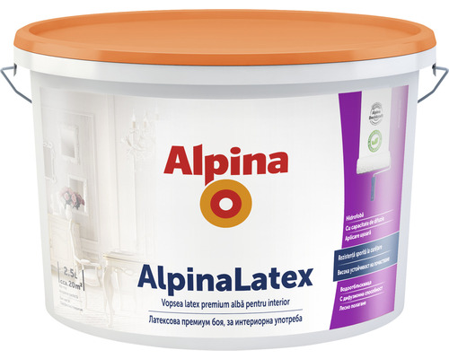 Vopsea pe bază de latex AlpinaLatex albă 2,5 l