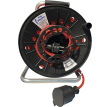 Prelungitor electric pe tambur de plastic 50m cablu cauciuc 3x1,5 mm², pentru exterior IP44-thumb-0