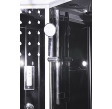 Cabină de duș completă cu hidromasaj Sanotechnik QuickLine Vario 120x80x215 cm, colț stânga, sticlă securizată 5 mm, profil aluminiu-thumb-5